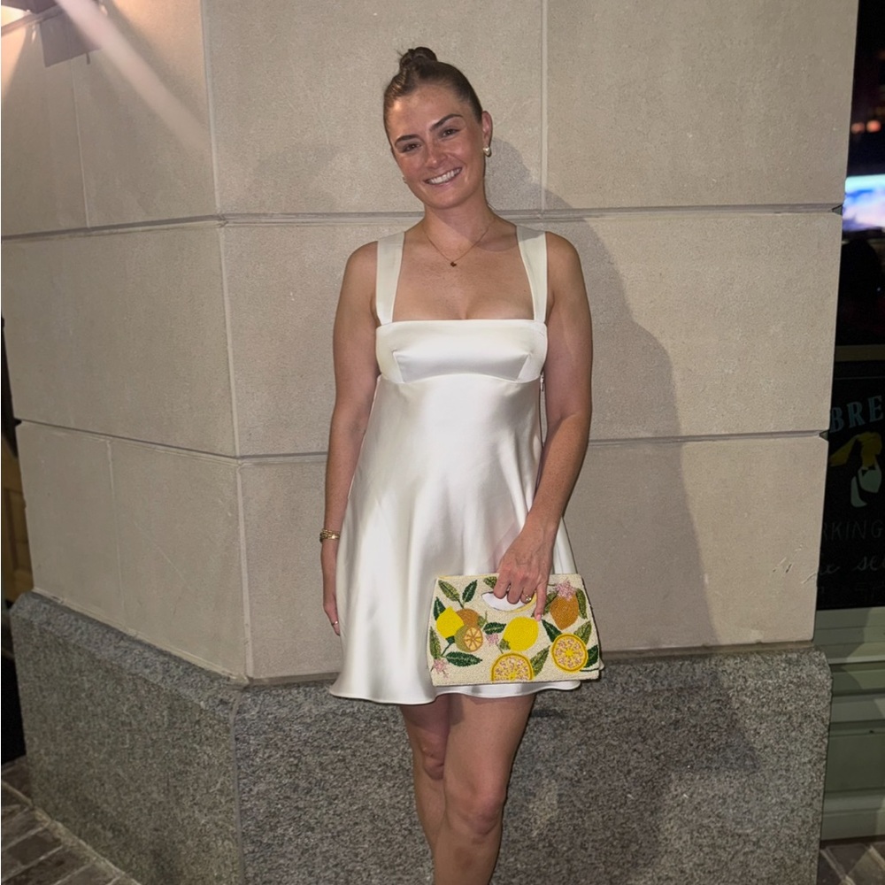 Zara White Satin Mini Dress